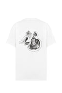 Regular Fit Sarmal Sırt Baskılı Beyaz Erkek T-Shirt