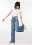 AIDAN Süper Wide Leg Fit Vintage Orta İndigo Kadın Jean Pantolon