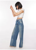 AIDAN Süper Wide Leg Fit Vintage Orta İndigo Kadın Jean Pantolon
