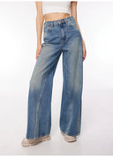 AIDAN Süper Wide Leg Fit Vintage Orta İndigo Kadın Jean Pantolon