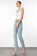 STEFF Slim Straight Fit Açık İndigo Kadın Jean Pantolon
