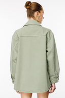 Oversize Fit Worker Stil Adaçayı Kadın Jean Ceket