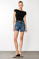 DEBORAH Straight Fit Orta İndigo Kadın Jean Şort