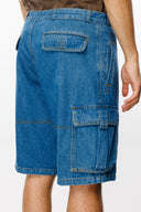 BRONCO Cargo Fit Orta İndigo Utility Erkek Jean Şort
