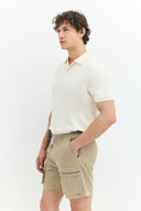 Regular Fit Bağcıklı Fermuarlı Cep Detaylı Camel Erkek Şort
