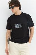 Regular Fit Extra Baskılı Siyah Erkek T-Shirt