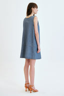 Relaxed Fit Açık İndigo Chambray Jean Elbise