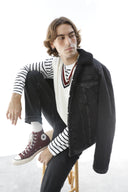 DANIEL BLACK FUR Regular Fit İçi Sherpa Kürklü Siyah Erkek Jean Mont