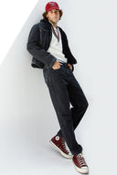 DANIEL BLACK FUR Regular Fit İçi Sherpa Kürklü Siyah Erkek Jean Mont