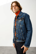ANDY Trucker Regular Fit Koyu İndigo Erkek Jean Ceket