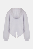 Oversize Fit Crop Lila Kadın Hoodie / Sweatshirt
