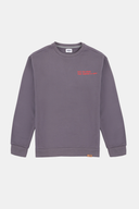 Oversize Fit Nakışlı Açık Gri Erkek Sweatshirt