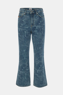 MINA Bootcut Crop Fit Çiçek Kadın Jean Pantolon