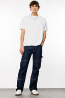 MONTERO Carpenter Fit Rinse Koyu İndigo Utility Erkek Jean Pantolon