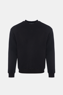 Regular Fit Ribanalı Yaka Siyah Erkek Kazak / Sweatshirt