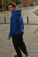 Oversize Fit Baskılı Lacivert Erkek Hoodie / Sweatshirt
