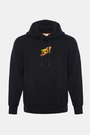 Oversize Fit Baskılı Siyah Erkek Hoodie / Sweatshirt