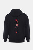 Oversize Fit Baskılı Siyah Erkek Hoodie / Sweatshirt