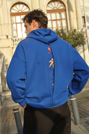Oversize Fit Baskılı Siyah Erkek Hoodie / Sweatshirt