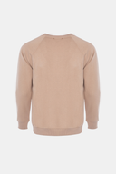 Regular Fit Bisiklet Yaka Tek Cep Bej Erkek Kazak / Sweatshirt