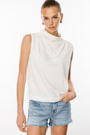 Relaxed Fit Tencel Kolsuz Ekru Kadın Bluz