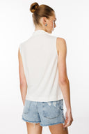 Relaxed Fit Tencel Kolsuz Ekru Kadın Bluz