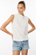 Relaxed Fit Tencel Kolsuz Ekru Kadın Bluz