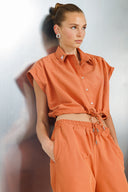 Relaxed Long Fit Kiremit Kumaş Kadın Pantolon