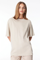 Rahat / Relaxed Fit Basic Krem Kadın T-Shirt