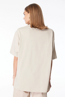 Rahat / Relaxed Fit Basic Krem Kadın T-Shirt