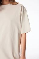 Rahat / Relaxed Fit Basic Krem Kadın T-Shirt