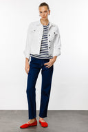 Trucker Regular Fit Beyaz Kadın Jean Ceket