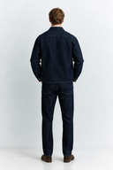 Regular Fit Worker Stil Rinse Koyu İndigo Erkek Jean Ceket