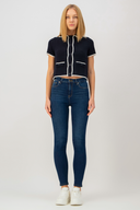 NELLY Skinny Fit Orta İndigo Kadın Jean Pantolon