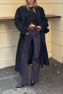 Bootcut Fit Mürdüm Mor Kadın Kadife Pantolon