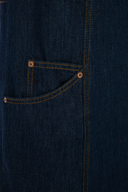 Regular Fit Askılı Kare Yaka Rinse Koyu İndigo Mini Jean Elbise