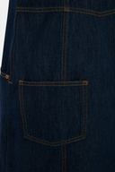 Regular Fit Askılı Kare Yaka Rinse Koyu İndigo Mini Jean Elbise