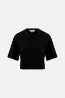 Relaxed Crop Fit Siyah Kadın T-Shirt