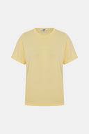 Regular Fit Basic Sarı Kadın T-Shirt