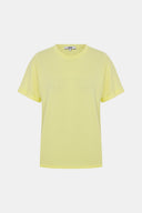 Regular Fit Basic Sarı Kadın T-Shirt