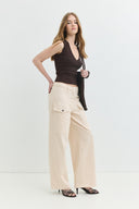 Relaxed Fit Cepli Taş Kadın Pantolon