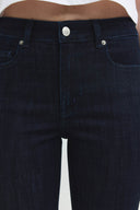 Slim Flare Long Fit Rinse Koyu İndigo Kadın Jean Pantolon