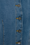 Fitted Slim Fit Orta İndigo Kadın Jean Yelek