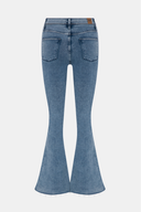 BRIDGETTE Skinny Flare Fit Açık İndigo Çıtçıt Paça Kadın Jean Pantolon