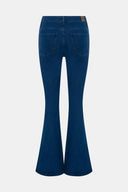 Slim Flare Long Fit Koyu İndigo Kadın Jean Pantolon
