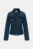 Fitted Slim Fit Orta İndigo Kadın Jean Ceket