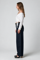 Barrel Fit Koyu İndigo Kadın Jean Pantolon