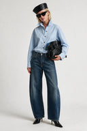 Horseshoe Barrel Fit Vintage Koyu İndigo Kadın Jean Pantolon