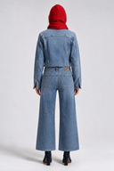 Straight Ankle Fit Orta İndigo Kadın Jean Pantolon
