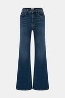Flare Wide Leg Fit Koyu İndigo Kadın Jean Pantolon